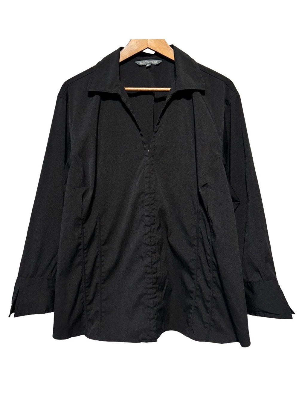 ADDITION ELLE Black Avant Garde Minimalist Hook Eye Blouse